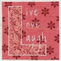 Bucilla Counted Cross Stitch Live Love Laugh NEW Kit Aida Cloth DMC Floss 6 x 6 - £7.02 GBP