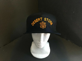 Navy Blue Padded Satin Stitch Desert Storm Snapback Cap Hat One Size Fits Most - £11.00 GBP