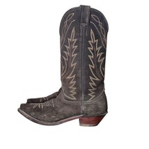 Womens Size 7 Western Cowgirl Boots Brown Suede Pointed Toe Langstons USA - £37.21 GBP