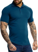 Men&#39;S Athletic Fit Polo Shirts, Stretch Collared Polo Shirts, And Short Sleeve - £28.88 GBP