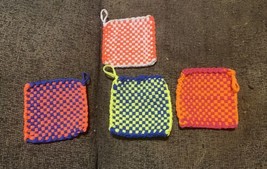 4 Handmade Potholder Woven Loom Hot Pad Trivet Pot Holders Coaster Lot 4... - $20.00