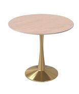 LeisureMod 27&quot; Round Dining Table, Sintered Stone Top &amp; Gold Pedestal Ba... - $3,761.65 MXN