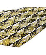 Vintage GIANNI VERSACE Tie 90&#39;s Medusa Silk Tie Black, Gold &amp; White *EXC... - £227.25 GBP