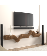 Batamex Parametric 63&quot; Floating Shelf Modern Geometric Wooden 3D Wavy Wa... - $7,264.89 MXN