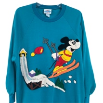 VTG American Women Disney Mickey Mouse Skiing Embroidered Blue Sweater S... - $494.99