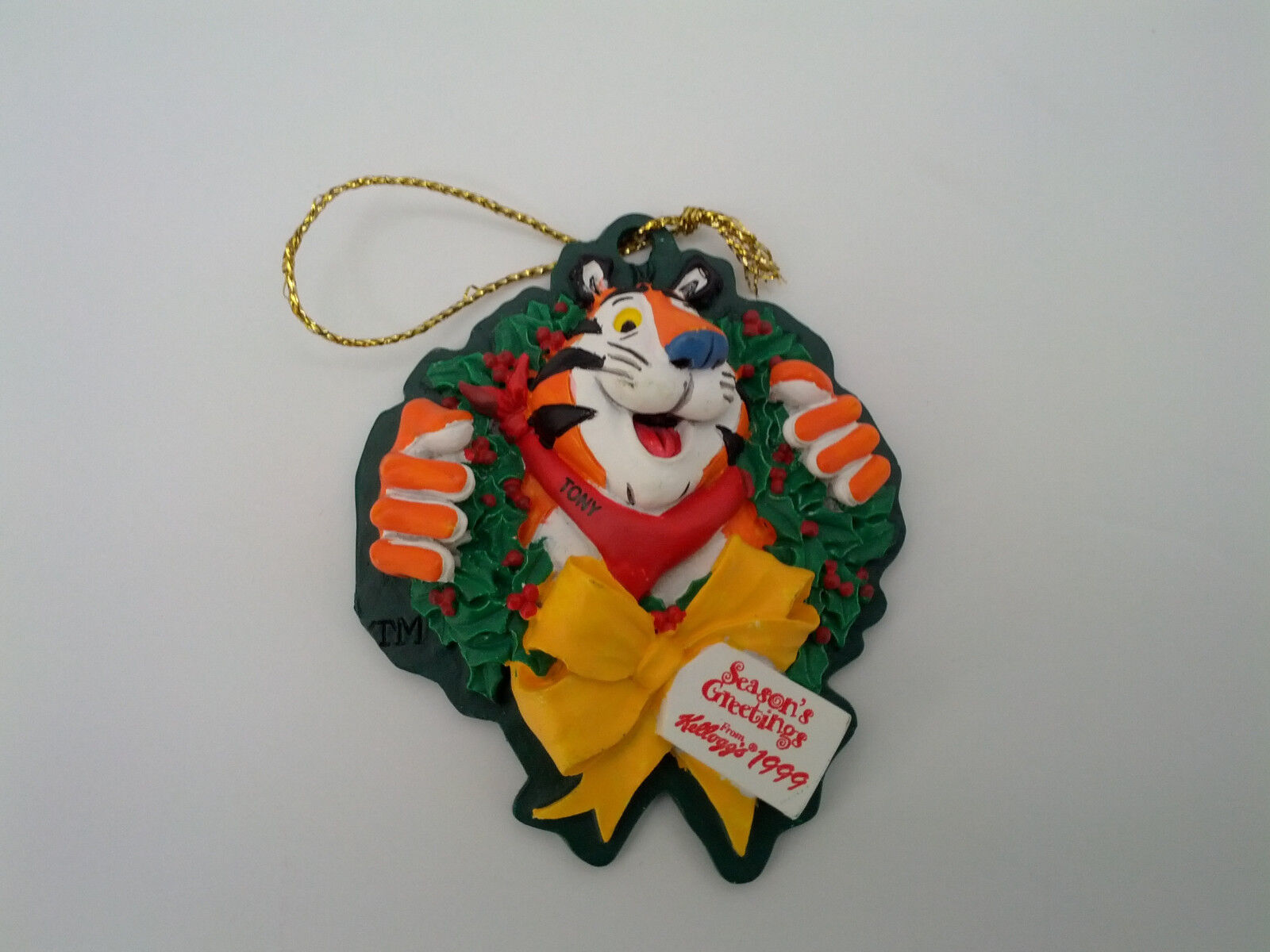 Kellogg cereal 1999 Tony the tiger season' greetings Christmas tree ornament - $19.75