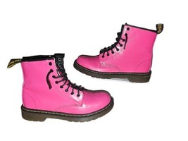 Dr Martens Delaney Boots Hot Pink Patent Leather Women’s Size 5 US Ladies - £30.46 GBP