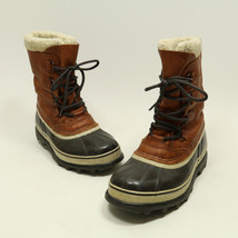 Sorel Caribou Men&#39;s Size 8 Waterproof Brown Boots Wool Insulated NM1481-256 - £54.62 GBP