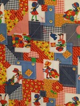 Fun Multicolor Vintage Patchwork Holly Hobbie Style Themed Fabric 43&quot; x 44&quot; - £35.01 GBP