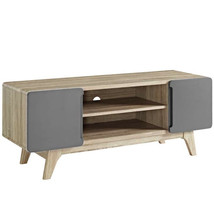 47&quot; Gray Mid Century Modern LED LCD DLP HD TV Stand Credenza Media Display - £117.19 GBP