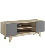 47&quot; Gray Mid Century Modern LED LCD DLP HD TV Stand Credenza Media Display - $2,067.97 MXN