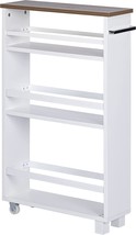 Utex 4 Tiers Kitchen Slim Storage Cart, Rolling Side Storage Cabinet, Wh... - $1,154.70 MXN
