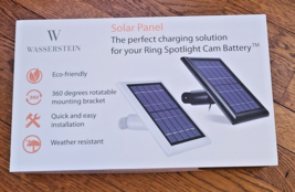 2 PK WHITE Wasserstein Solar Panel for Ring Spotlight / Stick Up Cam Battery DC - £42.52 GBP