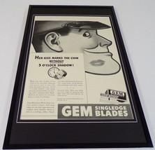 1942 Gem Single Edge Blades Framed 11x17 ORIGINAL Vintage Advertising Poster - £55.38 GBP