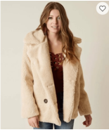 Free People Notched Teddy Peacoat Oatmeal $128 S - $776.73 MXN