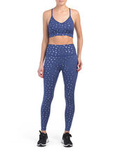 NWT Scorpio Sol Navy Foil Star Leggings XS &amp; Sports Bra S Set - €29,26 EUR