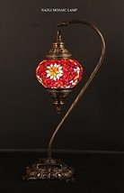 Mosaic Table Lamp,Lamp Shade,Turkish Lamp,Moroccan Lamp,Swan Neck - £49.61 GBP