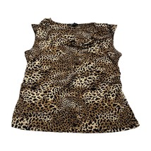 Style &amp; Co. Blouse Top Women&#39;s Large Multicolor Leopard Print Stretch Pu... - £11.77 GBP