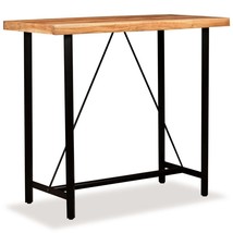 vidaXL Acacia Wood Bar Table, 42" x 24" with Black Legs, Compact Space-Saving - $265.49