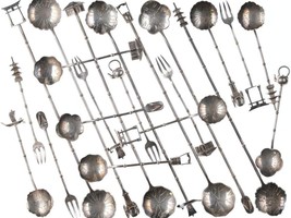 21 pc 1940&#39;s Japanese Sterling Silver Beverage/snack spoon set - $450.45