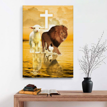 The Lamb of God and Lion of Judah Canvas Gift for Jesus Christ Canvas Wall Art - £18.27 GBP+