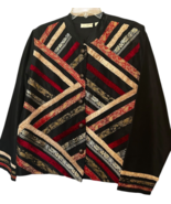 VTG Choices brand striped women&#39;s dress jacket with black long sleeves s... - $49.77 CAD