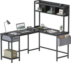 L Shaped Desk With Hutch, 58&quot; Corner Computer Desk With Drawer,Home Office Gamin - £256.63 GBP