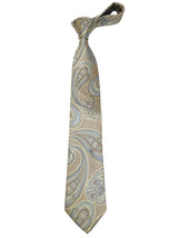 Men&#39;s 100% Silk Necktie By Bruno Piattelli Paisley Floral Fancy BP15 Tan... - £29.89 GBP