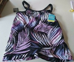 Swim Solutions Separates Under Wire Multi Color Cross Over Top Size 8 - £16.90 GBP