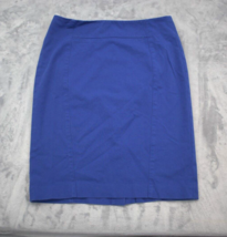 Ann Taylor Skirt Womens 8 Blue Cotton Rayon Stretch Pencil Cut Casual Bottoms - £17.97 GBP