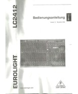 Behringer Eurolight lc2412 dmx Lighting Console OEM OWNERS MANUAL deutsc... - $407.79 MXN
