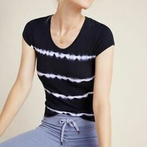 NEW Anthropologie Sundry Womens T-Shirt Navy Blue Stripe Tie Dye Top Medium M 2 - £27.69 GBP