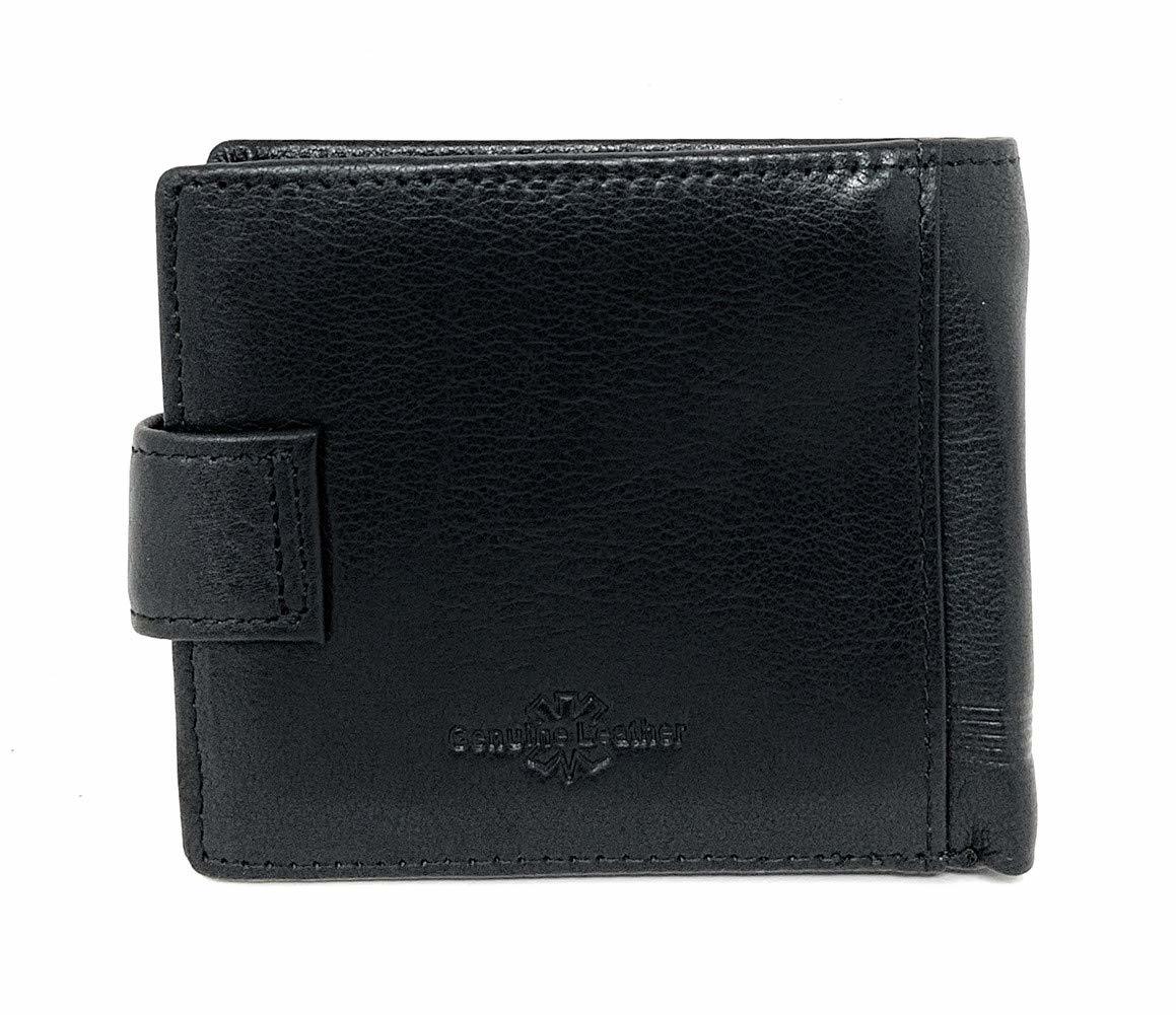 Texas West Genuine Plain Leather Men's RFID Short Bifold Buckle Wallet in 2 colo Item image 7