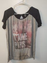 Bobeau Black and Gray Women&#39;s Scoop Neck T shirt Je T&#39;aime Paris Size M - £6.97 GBP