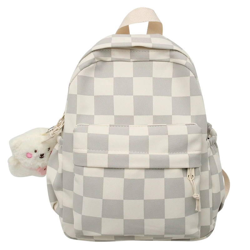 Fashion Big Student Backpa 2023 NEW Ruack Plaid Girls School Bag Large Capacity  - $69.22