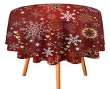 Classic Snowflakes Tablecloth Round Kitchen Dining for Table Cover Decor... - £12.84 GBP+