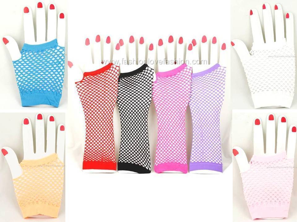 Women&#39;s Fishnet Fingerless Gloves Elbow,Wrist 8 Colors - $2.99