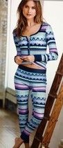 NEW Victoria&#39;s Secret The Fireside Long Jane blue multi color Pajama Set XL - £44.21 GBP