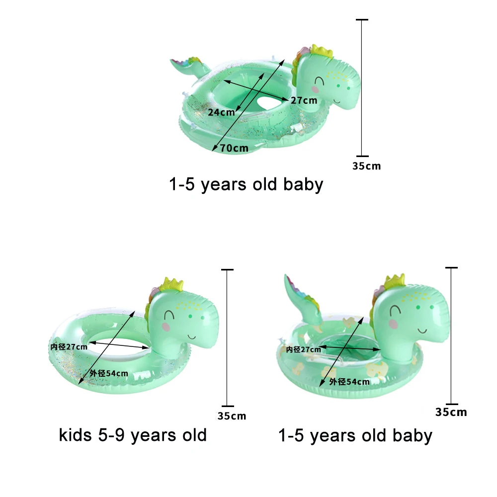 Sporting Yuyu Pool Float Babi Kids Dinosaur Swim Ring Baby Inflatable Swimming C - £21.64 GBP