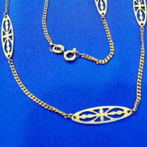 Vintage Estate Deco Necklace Elegant Nouveau Design 14k Gold Chain 23&quot; i... - $1,610.25