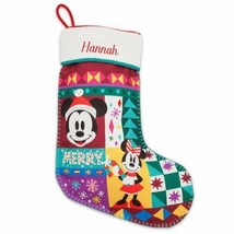 Disney Store Minnie and Mickey Mouse Christmas Stocking 2019 New - £46.82 GBP