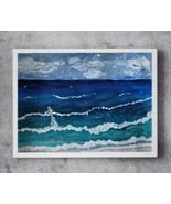 A4 Size Beach Original Painting, Acrylic on Paper, Not a print, Original... - £32.05 GBP