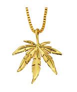 hip hop leaf alloy pendant 18k electrophoretic coated necklace - £8.77 GBP+
