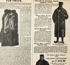 1900 Authentic Fur Coats Advertisement Victorian Sears Roebuck 5.25 x 7&quot;  - £16.49 GBP