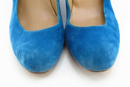 Ann Taylor Women Sz 8.5 M Blue Wedge Suede Shoes - £15.54 GBP