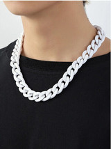 Men&#39;s women funky solid Curb Chain Necklace 48- 55cm - £4.50 GBP