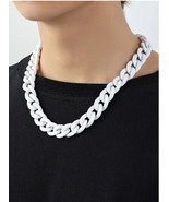 Men&#39;s women funky solid Curb Chain Necklace 48- 55cm - £4.52 GBP