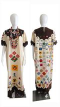 Vintage 1970s camp fire girl camp Cimarron, OK dress patches beads Gown - $183.15
