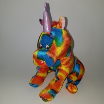 Sugar Loaf Orange Unicorn Plush Stuffed Animal Toy 2009 Yellow Blue Gree... - $19.75