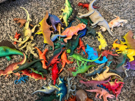 Dinosaurs Figures 2.5 Lbs T-Rex, Tyrannosaurus  Stegosaurus Toy Lot Over 60 Dino - £27.59 GBP